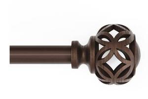 lot 14107 image: MainstaysMainstays 34 Oil Rubbed Bronze Filigree Knob Adjustable Single Curtain Rod
