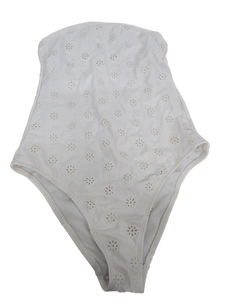 lot 34950 image: Shore White Eyelet One-Piece Swimsuit -Size M
