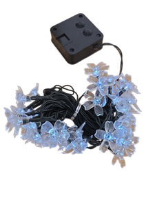 lot 34958 image: Solar Powered LED Flower String Lights with Ground Stake