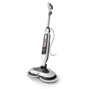 lot 35581 image: Shark Steam & Scrub with Steam Blaster Technology Scrubbing and Sanitizing Hard Floor Steam Mop S8201 14.5 Cleaning Path White - Retail $190