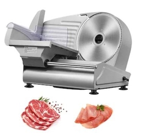 lot 35591 image: VEVOR 7.5-IN 180W Meat Slicer 120 -Speed CommercialResidential Food slicer and Meat Slicer with Thickness Control ( Silver ) - Retail $70