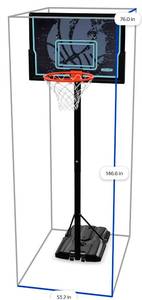 lot 14105 image: Lifetime 44-Inch Impact Portable Basketball Hoop with Telescoping Adjustment & Classic Rim Model 90759-Outdoor Play - Retail $129