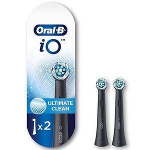 lot 34901 image: Oral-B Toothbrush Heads  iO Ultimate Clean Electric Toothbrush Replacement Heads  Black  2 Count