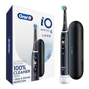 lot 34903 image: Oral-B Toothbrush iO Series 6 Electric Toothbrush with (1) Brush Head  Black Lava  for Adults & Children 3 - Retail $120