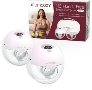 lot 34930 image: Momcozy M5 Hands-Free Wearable Breast Pump 3 Modes 9 Suction Levels Portable Electric Pump 24mm 2 Pack Gradient Pink -Retails $158