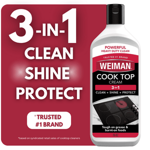 lot 35600 image: 6 Units Weiman Cooktop Cleaner and Polish Cream for Glass  Ceramic and Induction Surfaces -15 oz  Unscented