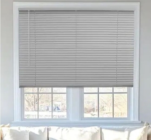lot 35607 image: Gray Cordless Room Darkening 1 in. Vinyl Mini Blind - 22 in. W x 48 in. L