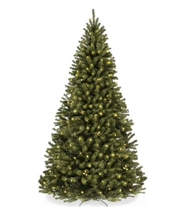 lot 35572 image: 9ft Pre-Lit Spruce Artificial Christmas Tree (Missing Hardware)