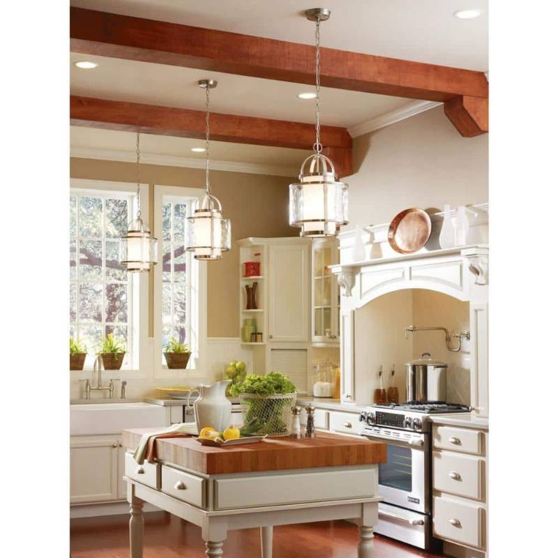 lot 4199 image: Progress Lighting P3701 Bay Court 1 Light 12  Wide Pendant - Nickel - Retail $183