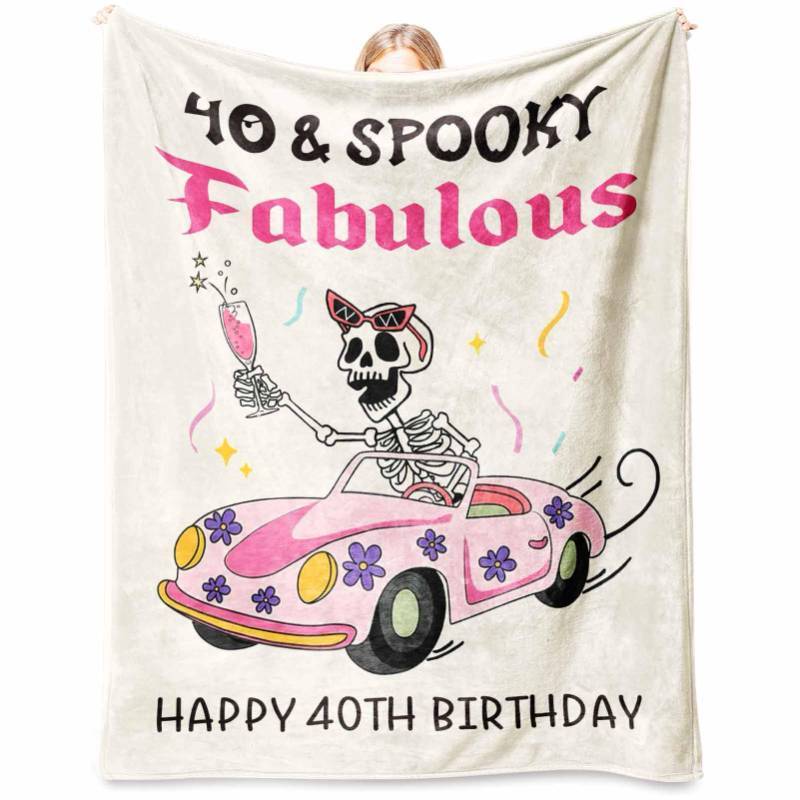 lot 13057 image: Funny 40th Birthday, Flannel Soft Blanket -50x60 inches
