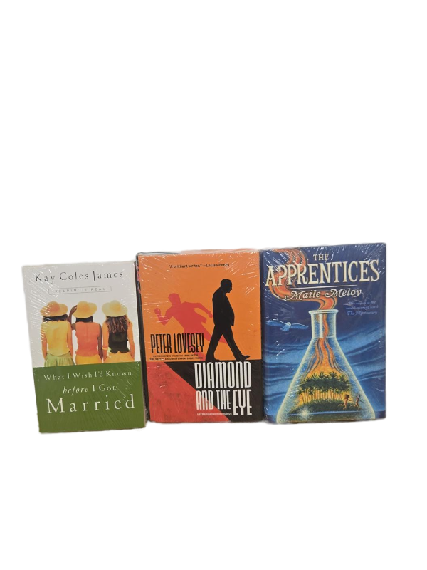 lot 34276 image: Mixed Book Collection - The Apprentices by Maile Meloy, Diamond and the Eye by Peter Lovesey, and What I Wish Id Known Before I Got Married by Kay Coles James