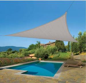 lot 15913 image: Vigoro 12 ft. x 12 ft. Almond Triangle Shade Sail, Almond