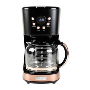 lot 35641 image: Haden Coffee Machine 12 Cup Programmable Drip Coffee Maker  Black & Copper - Retail $120
