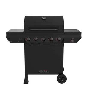 lot 35644 image: 5-Burner Liquid Propane Gas Grill in Graphite Black with Side Burner - Retail $299
