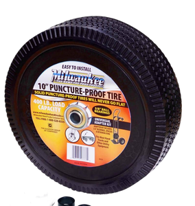 lot 38050 image: MILWAUKEE 2 Count of 10in. Flat Free Wheel Part - Retail $60