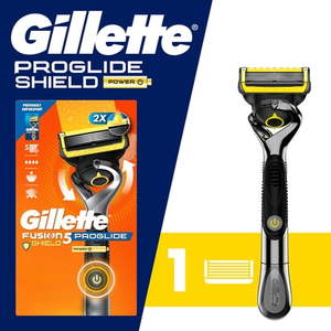 lot 38038 image: Gillette ProGlide Shield Power Mens Razor Handle  1 Blade Refill