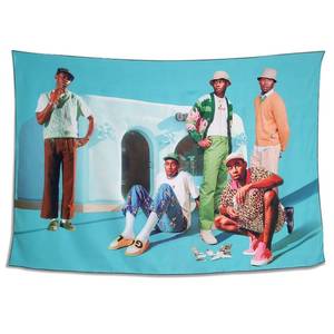 lot 38055 image: 2 Count of Tyler Rapper Tapestry Singer The Creator Wall Art Hanging for Room Dorm Bedroom Home Decor 59X39 Inch