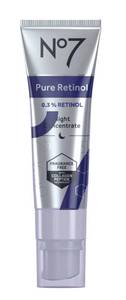 lot 38011 image: No7 Pure Retinol 0.3% Night Concentrate with Collagen Peptides for Wrinkles, All Skin Types, 1 oz