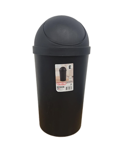 lot 38013 image: Sterilite 3 Gallon Bathroom Swing Top Wastebasket Small Plastic Round Trash Can with Lid - Black