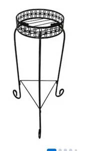 lot 8510 image: allen  roth 27.3-in H x 10-in W Black IndoorOutdoor Round Steel Plant Stand
