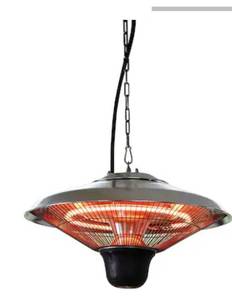 lot 8519 image: Style Selections 5118 -BTU 1500 -W Hanging Silver Aluminum Electric Patio Heater