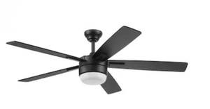 lot 8522 image: Harbor Breeze Boltz III Easy2Hang 52-in Matte Black Color-changing Indoor Ceiling