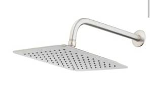 lot 8559 image: allen  roth Reign 1 -Spray Brushed Nickel 10-in Square Rain Shower Head 1.8 GPM