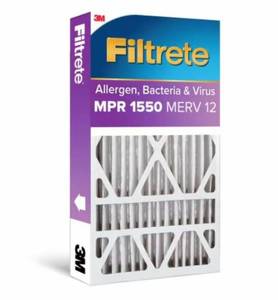 lot 8562 image: Filtrete MPR 1550 Allergen, Bacteria & Virus Air Filters 16x25x4