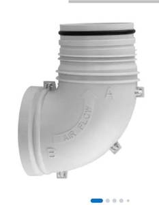 lot 8594 image: IMPERIAL 4-in Plastic Round Corrugated 90 degree Duct elbow