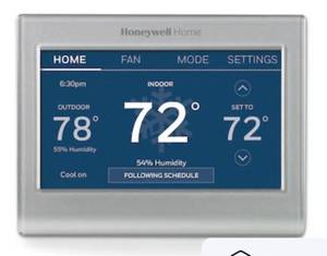 lot 8606 image: Honeywell Home Silver Smart Compatible Thermostat with Wi-Fi Compatibility