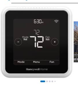 lot 8613 image: Honeywell Home BlackWhite Smart Compatible Thermostat with Wi-Fi Compatibility