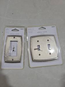 lot 8617 image: Allen  Roth Winslow Brushed Nickel Wall Plates Set
