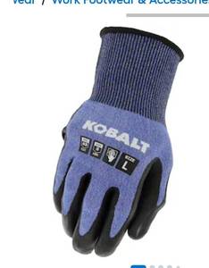 lot 8664 image: Kobalt Large Black Nitrile dipped Nitrile Everyday Gloves 1 -Pairs
