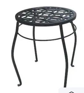 lot 8666 image: allen  roth 15-in H x 11.8-in W Black IndoorOutdoor Round Steel Plant Stand