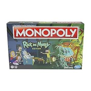 lot 8698 image: Monopoly Rick and Morty Edition Board Game, Cartoon Network Game for Families and Teens 17, Includes Collectible Monopoly Tokens (B09NRSFP4J)