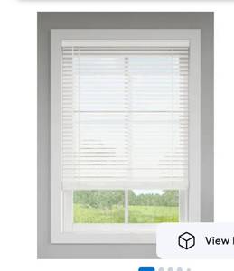lot 8713 image: LEVOLOR TrimGo 2-in Slat Width 72-in x 64-in Cordless White Faux Wood Room Darkening Horizontal Blinds pre cut to 69.5
