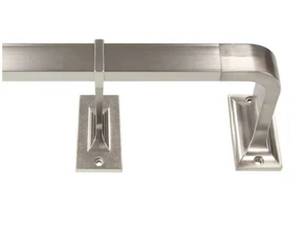 lot 8717 image: Origin 21 72-in to 144-in Brushed Nickel Iron Corner with Finials