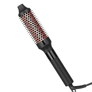 lot 8730 image: hopopower 1.251.5 Inch Curling Iron Brush Ceramic Double PTC Heated Round Hair Curling Comb, Tourmaline Ionic Hot Hair Curler Thermal Brush Blowout Dual Voltage for Traveling (1.5inch)