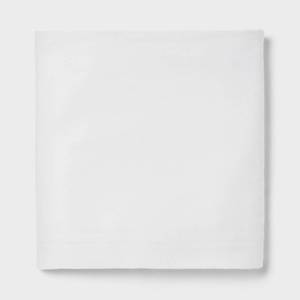 lot 8738 image: Queen Easy Care Cotton Blend Sateen Flat Sheet White - Room Essentials 225 Thread Count, Machine Washable