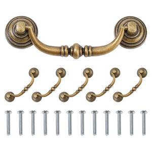 lot 8765 image: SUPERFINDINGS 6 Sets Vintage Bail Pull Handles 4 inch Hole Center Antique Bronze Drawer Handles Alloy Drop Pulls Decorative Cabinet Pull for Kitchen Cabinet Bedside Cupboard Drawer
