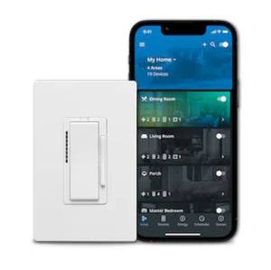 lot 8792 image: Eaton Wi-Fi Smart Single-pole3-way Smart Compatible LED Decorator Master Dimmer WhiteLight AlmondIvory pack of 3