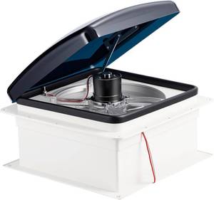 lot 121405 image: Retails for $115 RVLOVENT 12V RV Roof Fan Vent 14 10 Speed Reversible Manual Lift (NO REMOTE)