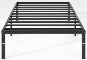 lot 121408 image: NEW JETO Metal Bed Frame,Twin Size Bed Frame with Storage Space,Heavy Duty Sturdy Mattress Foundation,Easy Assembly,No Box Spring Needed, Black,14 Inch,Twin