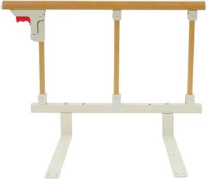 lot 121409 image: Sturdy Bed Rails for Elderly Adults Safety, Folding Bedside Assist Rail with 3 Vertical Poles, Side Bed Railing Handle Support Guard - Bedrails Slides Under Mattress Fit King Size Queen Full Twin Beds