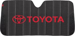 lot 121412 image: Plasticolor 002825R01 Toyota 4 Runner Tacoma Red Logo Front Windshield Accordion Sunshade - 55 x 23 inch