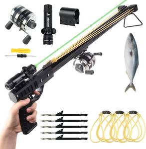 lot 121436 image: Catch&Hunt Fishing Slingshot, Professional Pole Shooting Catapult for Adults with Metal Fishing Wheel, Fish Dart, Rubber Band