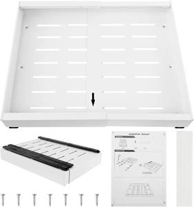 lot 221391 image: Expandable Cabinet Organizer - Quiet Sliding Pull Out Shelves 12.6-20.5 for Kitchen (White)