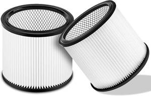lot 221392 image: 90304 Replacement Filter Compatible with Shop-Vac Shop Vac 90304, 90350, 90333,903-04-00, 9030400,fits most 5 Gallon and above WetDry Vacuum Cleaners (2 Pack)
