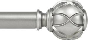 lot 321297 image: KAMANINA Silver Curtain Rods for Windows 5ft Long Heavy Duty Curtain Rods, 78 Inch Adjustable Drapery Rods with Decorative Netted Texture Finials