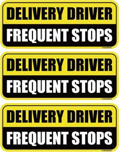 lot 321304 image: GEEKBEAR Delivery Driver Frequent Stops Car Magnet - Colorful, Reflective, Weather-Resistant - Rectangular 8.7 x 3.5 in (YellowBlack, 3 Pack)